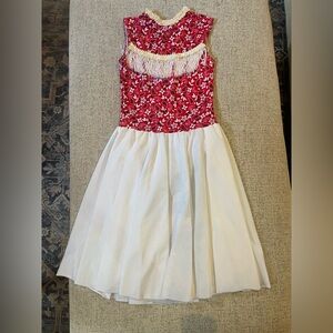 Red and White western dress for kid